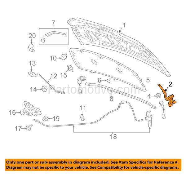Hdh 1059r 12 19 Chevy Sonic Front Hood Hinge Bracket Rh