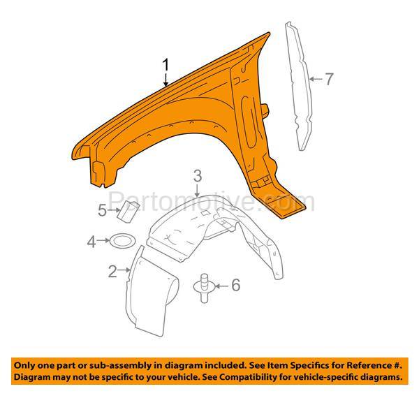 NEW 2006 2007 2008 2009 2010 Ford Explorer w//Holes Left Fender Painted FO1240248