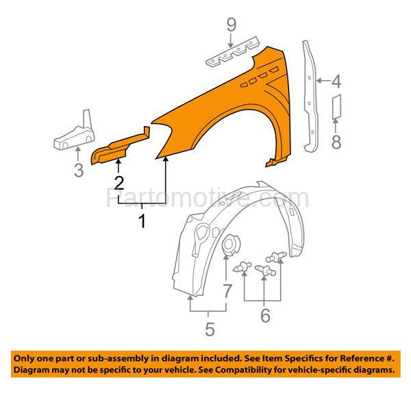 Fdr 1446l 06 11 Lucerne Cx Cxl Front Fender Quarter Panel