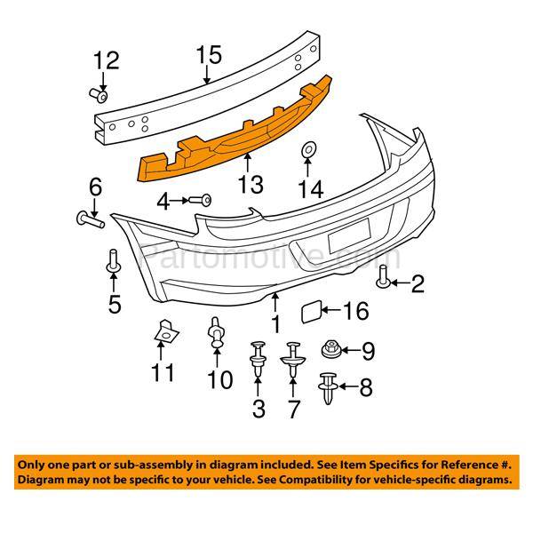 Abs 1051r 07 10 Sebring Rear Bumper Face Bar Impact Energy