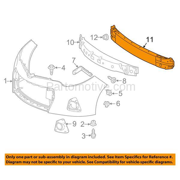 FRT BUMPER COVER REINFORCEMENT BAR FOR 2014 15 TOYOTA COROLLA SEDAN TO1006232