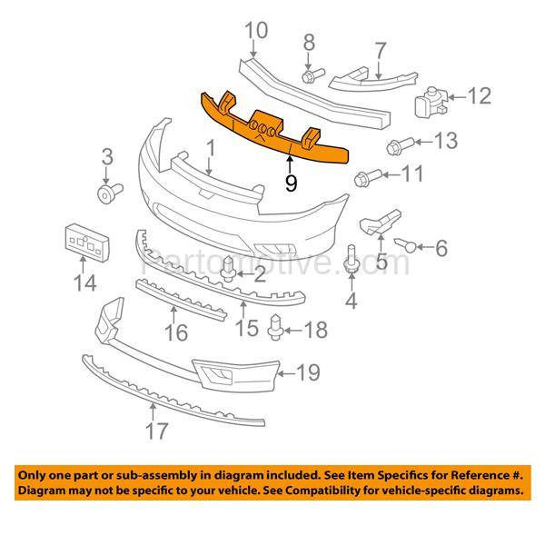 New Front BUMPER ABSORBER For Honda Civic HO1070143 71170SVAA00