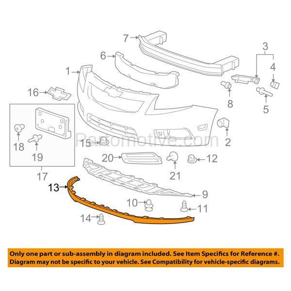 VLC1209F 20112015 Chevrolet Cruze & 2016 Cruze Limited Front Bumper