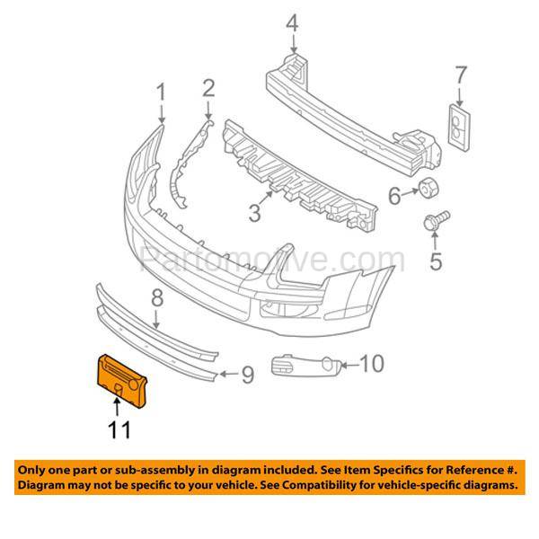 06-09 Fusion Front License Plate Holder Bracket Assembly FO1068125 6E5Z17A385AA 