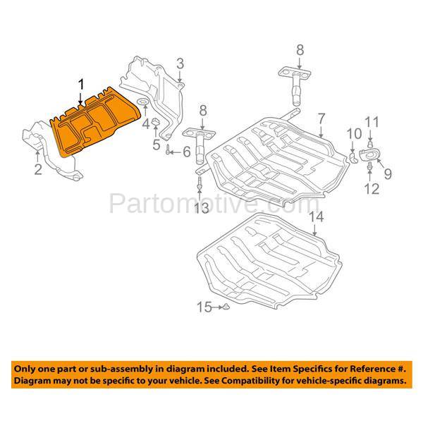 Plastic Center Engine Splash Shield For Volkswagen GTI 06-10