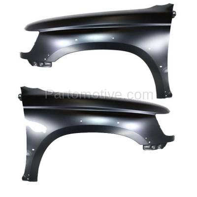 Aftermarket Replacement - FDR-1022L & FDR-1022R 1996-2002 Toyota 4Runner Limited Front Fender Quarter Panel (with Wheel Opening Molding Holes) Primed Steel Set Pair Left & Right Side