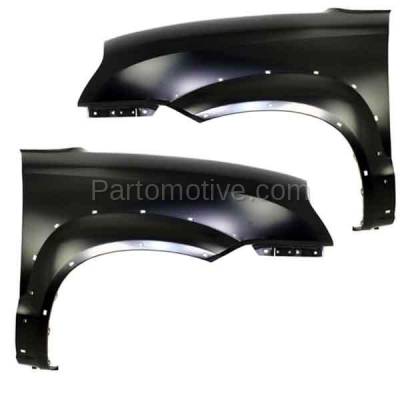 Aftermarket Replacement - FDR-1784L & FDR-1784R 2005-2009 Hyundai Tucson 2.7L (with Body Cladding Holes) Front Fender Primed Steel (without Turn Signal Hole) PAIR SET Left & Right Side