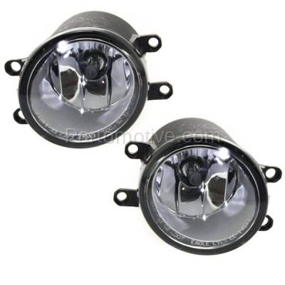 Aftermarket Replacement - FLT-1646DL & FLT-1646DR 2009-2013 Toyota Corolla (North America Built) Front Fog Lamp Light Assembly Halogen (with Bulb) Clear Lens with Housing Pair Set Right & Left Side