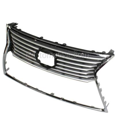Aftermarket Replacement - GRL-2051 13-15 LS-460/600h Front Grill Grille Assembly Chrome/Black LX1200149 5310050500