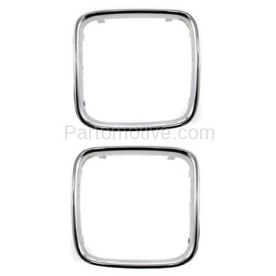 Aftermarket Replacement - GRT-1028L & GRT-1028R 89-94 5-Series Front Grille Trim Grill Molding Chrome Left & Right Side SET PAIR