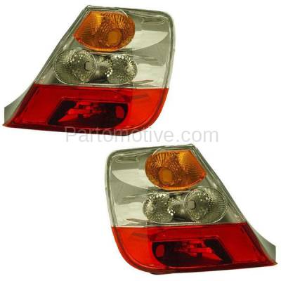 Aftermarket Replacement - TLT-1204L & TLT-1204R 04-05 Civic Hatchback Taillight Taillamp Brake Light Left & Right Side Set PAIR