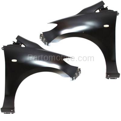 Aftermarket Replacement - FDR-1480LC & FDR-1480RC CAPA 2006-2009 Mazda 5 (2.3 Liter Engine) Front Fender Quarter Panel (with Rocker Molding & Turn Signal Light Holes) SET PAIR Right & Left Side