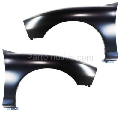 Aftermarket Replacement - FDR-1732LC & FDR-1732RC CAPA 1995-2005 Pontiac Sunfire (2.2 & 2.3 & 2.4 Liter Engine) Front Fender Quarter Panel (without Molding Holes) SET PAIR Right & Left Side