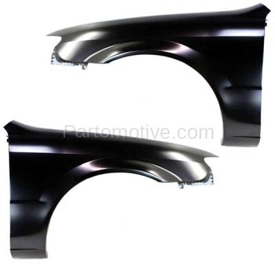 Aftermarket Replacement - FDR-1575LC & FDR-1575RC CAPA 2001-2003 Mazda Protege Front Fender Quarter Panel without Side Repeater Lamp (without MP3 Package) SET PAIR Left & Right Side