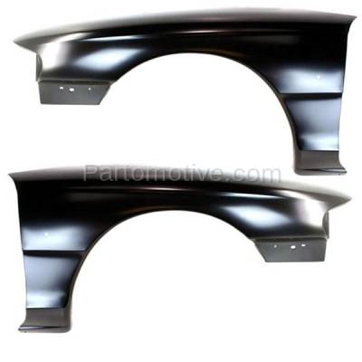 Aftermarket Replacement - FDR-1522LC & FDR-1522RC CAPA 1994-1998 Ford Mustang (3.8 & 4.6 & 5.0 & 5.8 Liter V6/V8) Front Fender Quarter Panel (with Molding Holes) SET PAIR Right & Left Side
