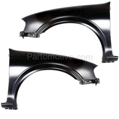 Aftermarket Replacement - FDR-1465LC & FDR-1465RC CAPA 2000-2001 Nissan Maxima (3.0 Liter V6 Engine) Front Fender Quarter Panel (without Molding Holes) Primed Steel SET PAIR Right & Left Side