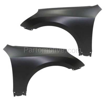Aftermarket Replacement - FDR-1252LC & FDR-1252RC CAPA 2011-2016 Hyundai Equus (4.6L & 5.0L V8 Engine) Front Fender Quarter Panel (with Molding Holes) Primed Steel SET PAIR Right & Left Side