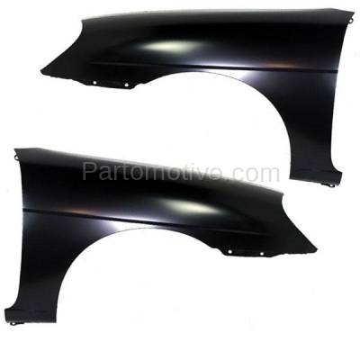Aftermarket Replacement - FDR-1531L & FDR-1531R 2000-2002 Daewoo Nubira (CDX, SE) Front Fender Quarter Panel (without Turn Signal Light Hole) Primed Steel PAIR SET Left & Right Side