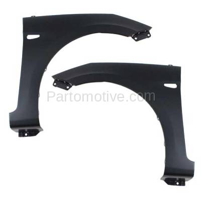 Aftermarket Replacement - FDR-1060L & FDR-1060R 2012 Hyundai Accent 1.6L Front Fender Quarter Panel with Turn Signal Light Hole (without Molding Holes) Primed Set Pair Right & Left Side