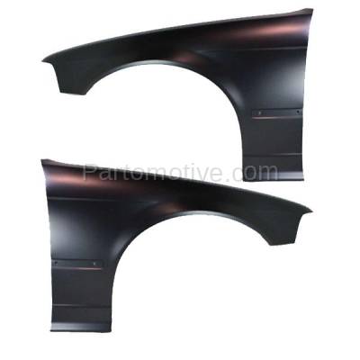 Aftermarket Replacement - FDR-1010L & FDR-1010R 1992-1996 BMW 3-Series (4-Door Sedan) Front Fender Quarter Panel without Turn Signal Light Hole Primed Steel Set Pair Left & Right Side