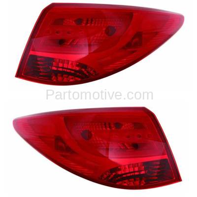 Aftermarket Replacement - TLT-1642L & TLT-1642R Taillight Taillamp Brake Light Outer Lamp Left & Right Set PAIR For 10-13 Tucson