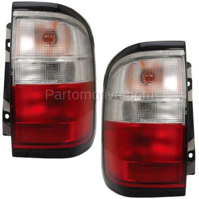 Aftermarket Replacement - TLT-1215L & TLT-1215R Taillight Taillamp Rear Brake Light Lamp Left Right Side Set PAIR Fits 97-00 QX4