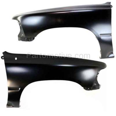 Aftermarket Replacement - FDR-1771LC & FDR-1771RC CAPA 1989-1995 Toyota Pickup Truck (2.4L & 3.0L) (RWD) Front Fender Quarter Panel (without Molding Holes) SET PAIR Right & Left Side
