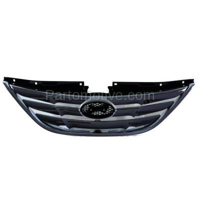 Aftermarket Replacement - GRL-1910C CAPA Front Grill Grille Chrome-Shell HY1200154 863503S100 Fits 11-13 Sonata