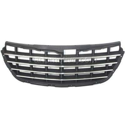 Aftermarket Replacement - GRL-1290C CAPA 04-06 Pacifica Front Gray Grill Grille Chrome Trim CH1200277 4857625AB