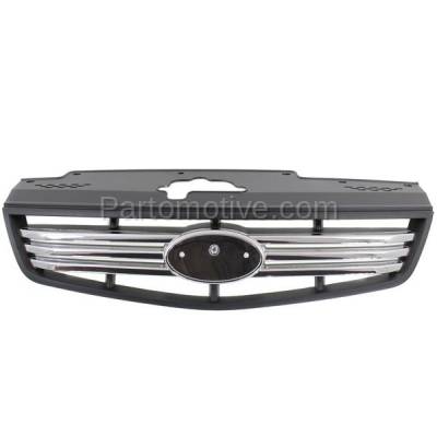Aftermarket Replacement - GRL-1982C CAPA Front Grill Grille Chrome/Blk Type-2 KI1200129 863611G210 For 06-09 Rio