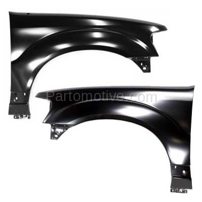 Aftermarket Replacement - FDR-1274LC & FDR-1274RC CAPA 2001-2003 Ford Explorer & 2001-2005 Explorer Sport Trac Front Fender Quarter Panel without Molding Holes SET PAIR Left & Right Side