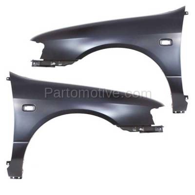 Aftermarket Replacement - FDR-1345L & FDR-1345R 1999-2002 Infiniti G20 (2.0 Liter Engine) Front Fender Quarter Panel (with Turn Signal Lamp Hole) Primed Steel SET PAIR Right & Left Side