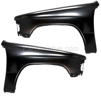 Aftermarket Replacement - FDR-1769LC & FDR-1769RC CAPA 1984-1988 Toyota Pickup Truck RWD (4Cyl 6Cyl, 2.4L 3.0L Engine) Front Fender Primed Steel PAIR SET Left Driver & Right Passenger Side