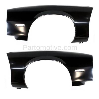 Aftermarket Replacement - FDR-1121L & FDR-1121R 1982-1992 Chevrolet Camaro Front Fender Quarter Panel with Molding Holes (without Holes for Body Cladding) Steel Pair Set Left & Right Side