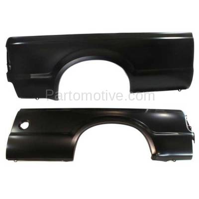 Aftermarket Replacement - FDR-1303LC & FDR-1303RC CAPA 1999-2010 Ford F-Series Super Duty Pickup Truck (8 Foot Bed) (with Single Rear Wheels) Rear Outer Quarter Panel SET PAIR Right & Left Side