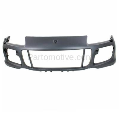 Aftermarket Replacement - BUC-4004F 2008-2010 Porsche Cayenne (Turbo) Front Bumper Cover Assembly (with Park Assist Sensor Holes) with Emblem Provision Plastic
