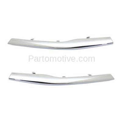 Aftermarket Replacement - GRT-1154L & GRT-1154R 2015-2017 Hyundai Accent (1.6L) Front Lower Grille Trim Grill Molding Garnish SET PAIR Right Passenger & Left Driver Side Chrome Plastic
