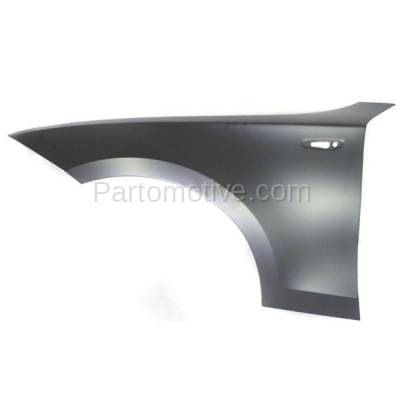 Aftermarket Replacement - FDR-1000L 2008-2013 BMW 1-Series (Convertible & Coupe) Front Fender Quarter Panel (without Molding Holes) Primed Steel Left Driver Side