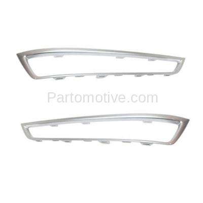 Aftermarket Replacement - GRT-1022L & GRT-1022R 10-13 MDX Front Grille Trim Grill Molding Silver Garnish Left & Right SET PAIR