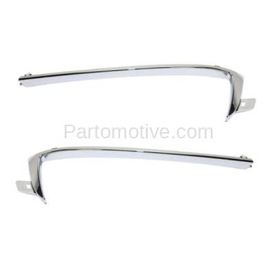 Aftermarket Replacement - GRT-1052L & GRT-1052R 14-15 Camaro Front Upper Grille Trim Grill Molding Chrome Left & Right SET PAIR