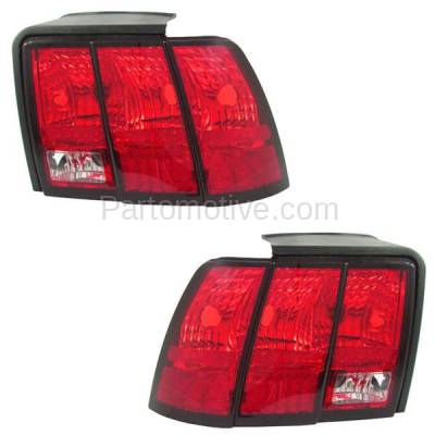Aftermarket Replacement - TLT-1000L & TLT-1000R 99-04 Mustang Taillight Taillamp Rear Brake Light Lamp Left Right Side Set PAIR