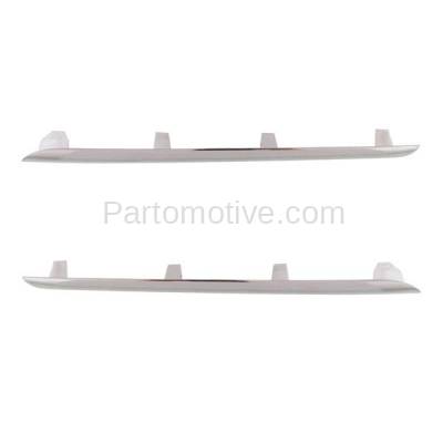 Aftermarket Replacement - GRT-1202L & GRT-1202R 2014-2016 Mercedes Benz E-Class (with AMG Package) Front Lower Grille Trim Grill Molding SET PAIR Left Driver Right Passenger Side Chrome