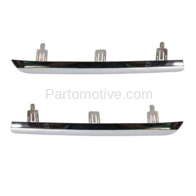 Aftermarket Replacement - GRT-1255L & GRT-1255R 09-12 RAV4 Front Upper Grille Trim Grill Molding Chrome Left Right Side SET PAIR