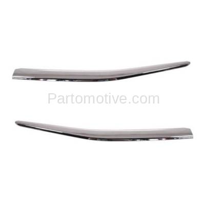 Aftermarket Replacement - GRT-1097L & GRT-1097R 11-12 Accord Sedan Front Grille Trim Grill Molding Chrome Left & Right SET PAIR
