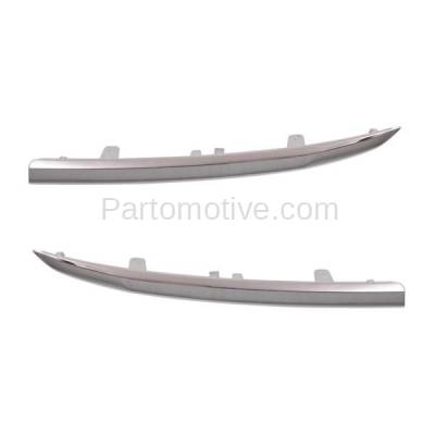 Aftermarket Replacement - GRT-1098L & GRT-1098R 12 13 14 CRV Front Grille Trim Grill Molding Chrome Left & Right Side SET PAIR