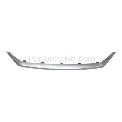 Aftermarket Replacement - GRT-1262 2013-2016 Toyota Venza (2.7 & 3.5 Liter Engine) Front Bumper Cover Lower Grille Trim Grill Molding Center Silver Made of Plastic