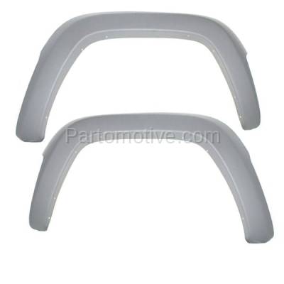 Aftermarket Replacement - FDF-1029L & FDF-1029R 2002-2004 Jeep Liberty Sport (4Cyl 6Cyl, 2.4L 3.7L Engine) Front Fender Flare Wheel Opening Molding Gray SET PAIR Left & Right Side