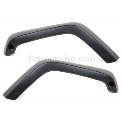 Aftermarket Replacement - FDF-1033L & FDF-1033R 2007-2018 Jeep Wrangler (3.8L & 3.6L Engine) Front Fender Flare Wheel Opening Molding Arch Paintable Plastic SET PAIR Left & Right Side