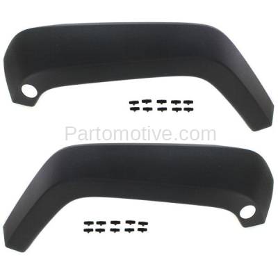 Aftermarket Replacement - FDF-1015L & FDF-1015R 2007-2018 Jeep Wrangler (3.6L & 3.8L Engine) Front Fender Flare Wheel Opening Molding Trim Arch Textured Black Plastic SET PAIR Left & Right Side