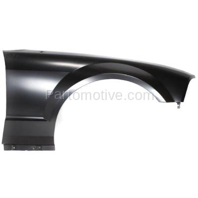Aftermarket Replacement - FDR-1515RC CAPA 2005-2009 Ford Mustang (4.0L & 4.6L V6/V8 Engine) Front Fender Quarter Panel with Antenna Hole Primed Steel Right Passenger Side